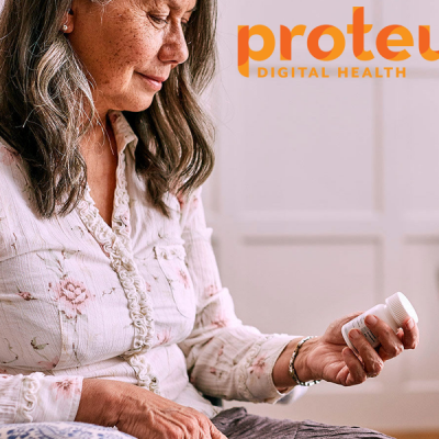Proteus Health analizza le abitudini di salute dei singoli pazienti tramite un cerotto indossato dal paziente. Questo sensore invia i dati allo smartphone del paziente e del suo caregiver e li aiuta a gestire meglio la patologia.
